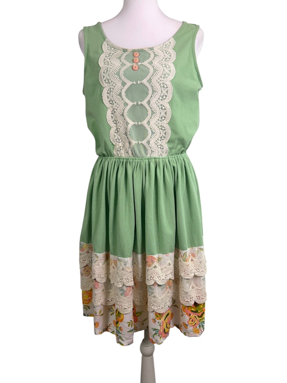 Matilda Jane Where the Grass Grows Dress | Cottagecore Lace Floral Midi | Large - Picture 2 of 10